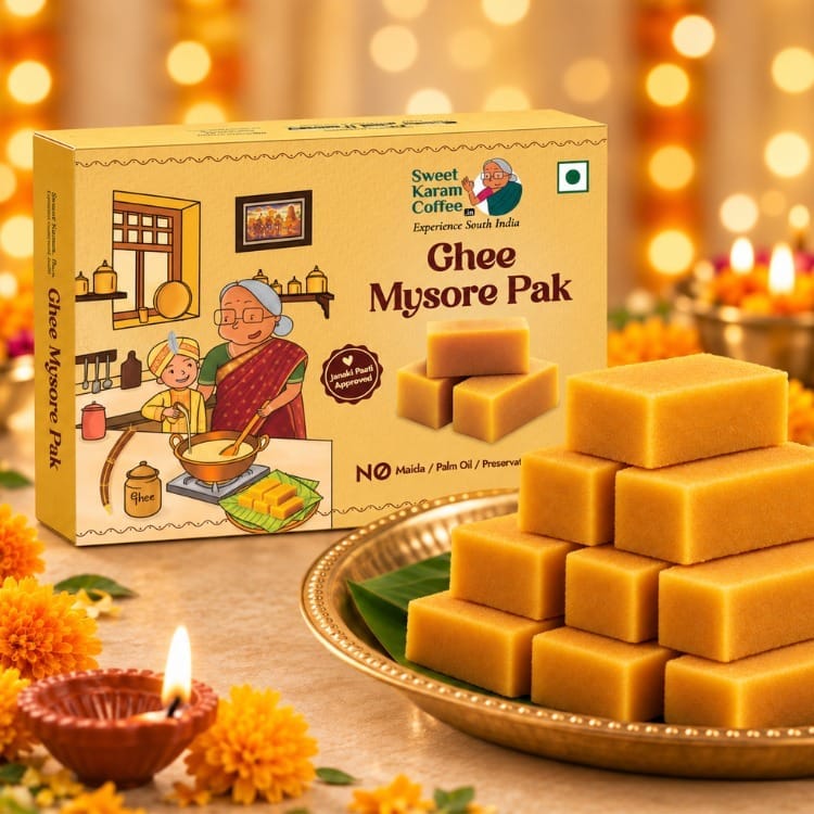 Ghee Mysore Pak box and pieces